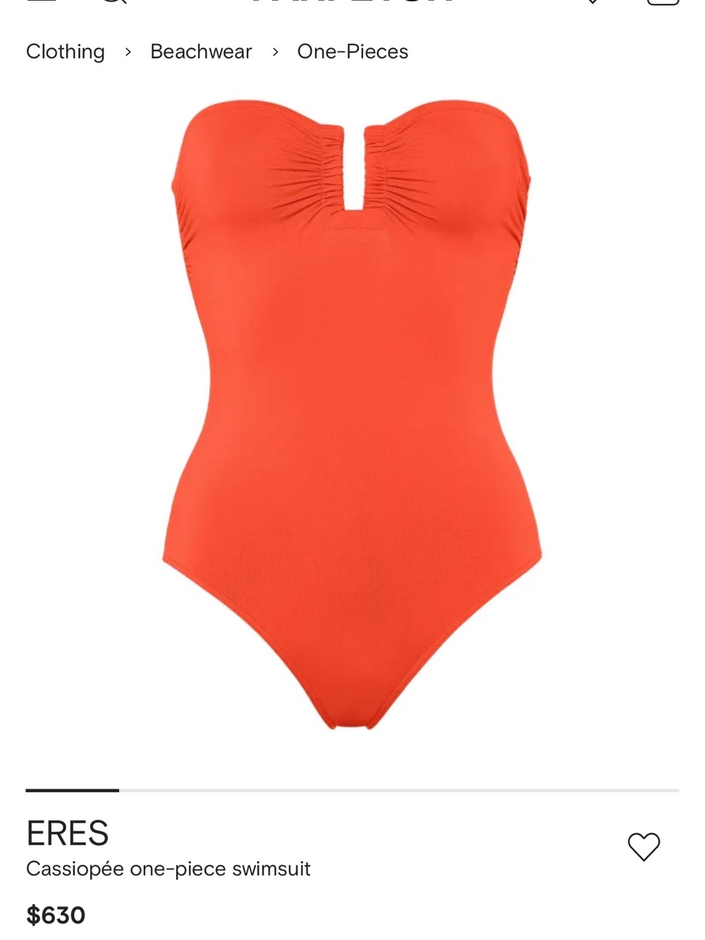 Eres
Cassiopée gathered swimsuit